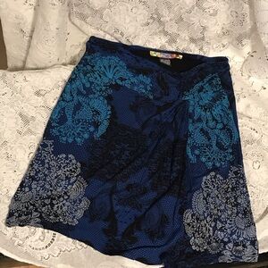 Desigual Blue and Black Floral Skirt